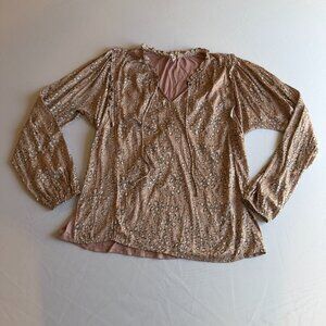 Dolan Pink Leopard Print Blouse • size medium